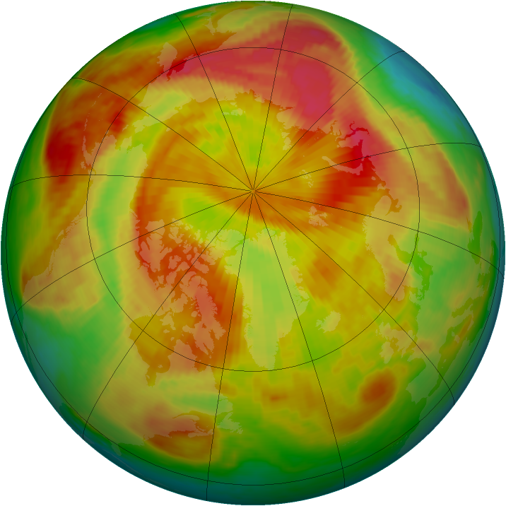 Arctic ozone map for 30 April 1988